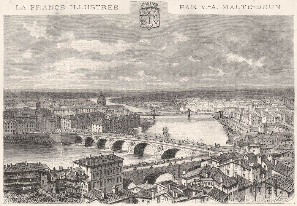 HAUTE-GARONNE. Toulouse 1881 old antique vintage print picture